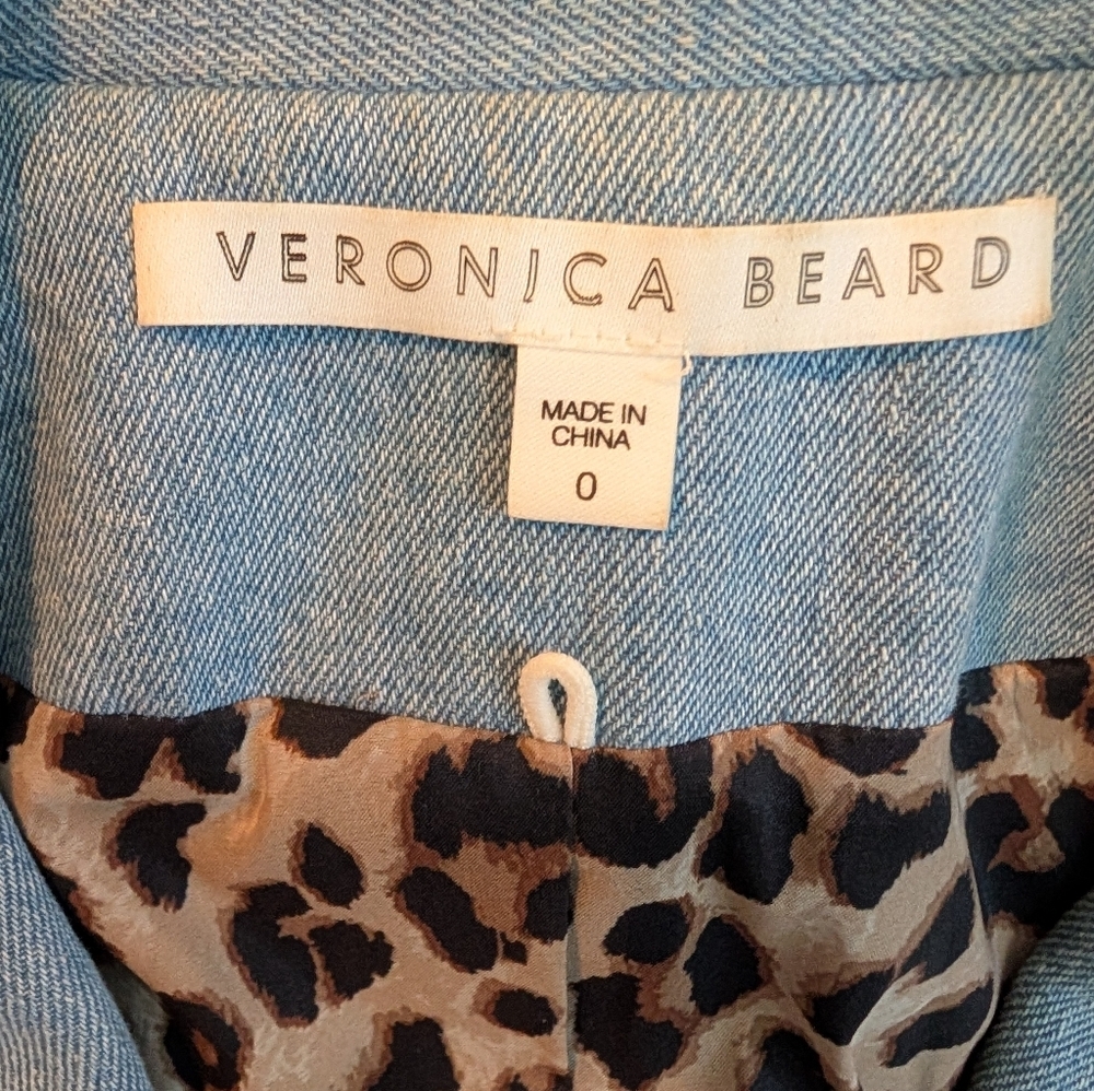 Veronica Beard Miller Dickey Jacket Denim Chambray Blue Size 0 - Picture 8 of 11